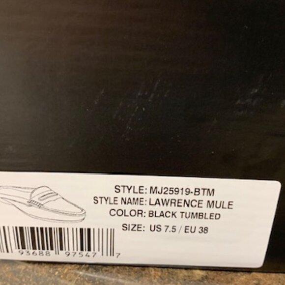 NEW IN BOX Marc Joseph New York- Black Genuine Leather Lawren Mules Size 7-1/2 - Picture 9 of 9